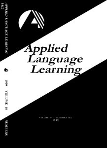 Applied Language Learning Vol. 10