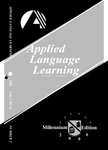 Applied Language Learning Vol. 11-2