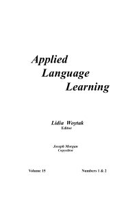 Applied Language Learning Vol. 15