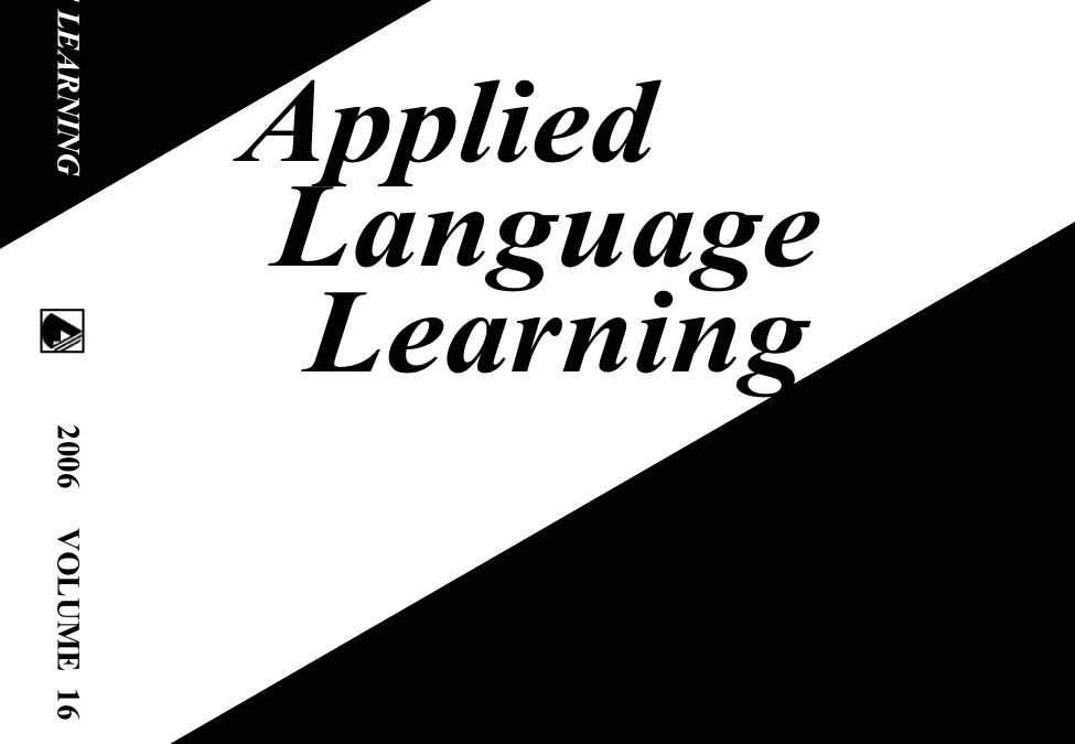 Applied Language Learning Vol. 16-1