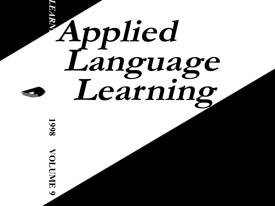 Applied Language Learning Vol. 9