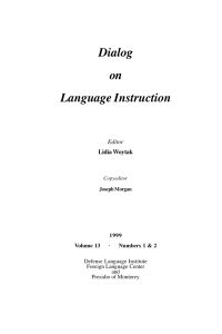 Dialog on Language Instruction Vol. 13