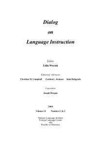 Dialog on Language Instruction Vol. 14 Pt. 1