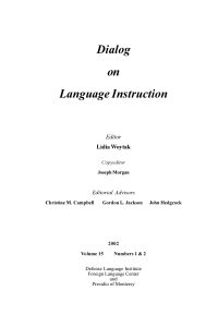 Dialog on Language Instruction Vol. 15