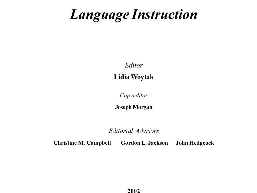 Dialog on Language Instruction Vol. 15