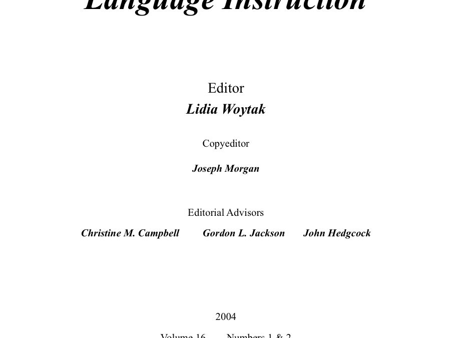 Dialog on Language Instruction Vol. 16