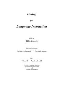 Dialog on Language Instruction Vol. 21 Pt. 1 & 2