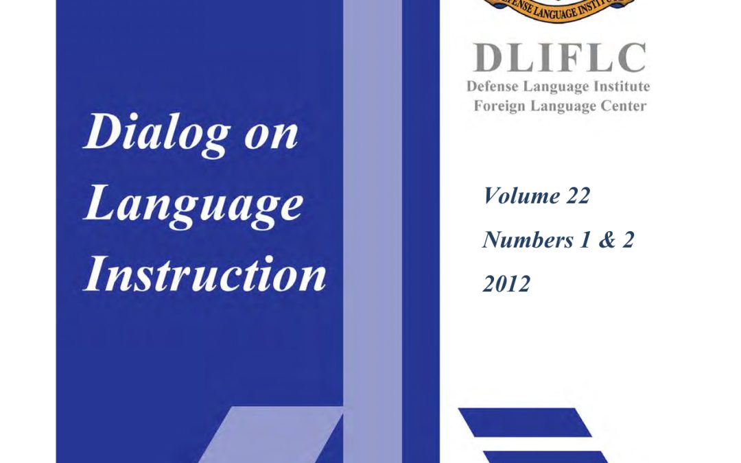 Dialog on Language Instruction Vol. 22 Pt. 1 & 2