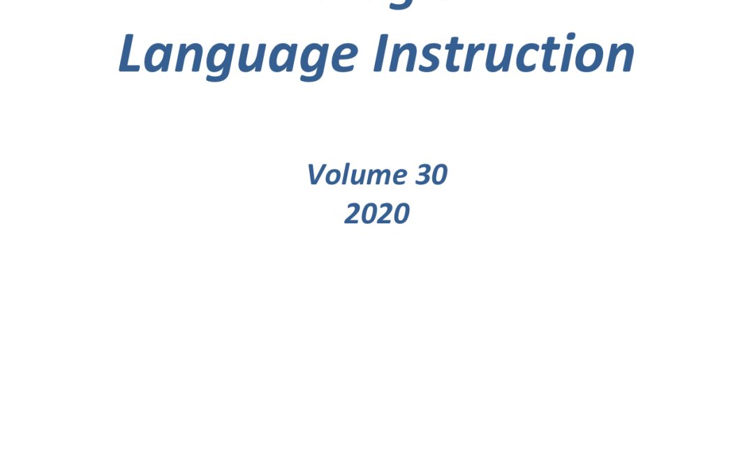 Dialog on Language Instruction Vol. 30 Pt. 1