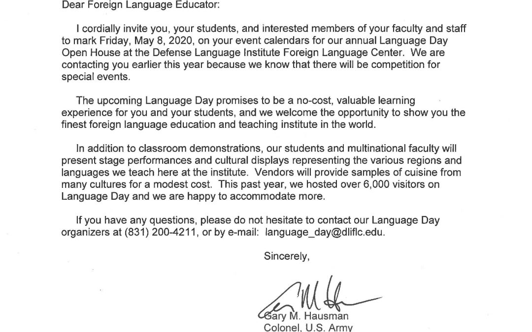 Language Day Letter 2020